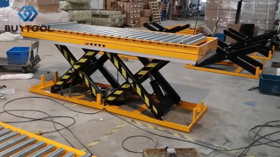 1 Ton Fixed Roller Scissor Lift Electric Hydraulic Fixed Scissor Lift Table with Bellow Covers