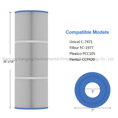 Filter Cartridge Replaces Unicel C-7471, Filbur FC-1977, PCC105, Pentair Ccp420 for Pool and SPA